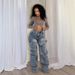 Aria Basics European And American Autumn Winter New Women's Clothing Fashion Button Decorative Loose Denim Pants_ecoleips.com