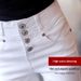 White High-waisted Women's Jeans, New Spring/autumn Slim-fit Skinny Pants, Fleece-lined And Thickened Casual Pencil_ecoleips.com
