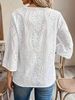 Women's Clothing Spring/Summer Women's Lace Embroidery Top V Neck Loose Fit Style Fashion For Formal & Casual For Women_ecoleips.com