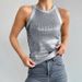 Women's Clothing Futuristic Silver Inner Wear Knitted Vest Women's Slim Fashion Pullover Top_ecoleips.com