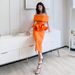 Women's Clothing One Shoulder Dress Two Piece Set Ruffled Hip Dress_ecoleips.com