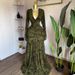Elegant Sweet Long Sleeved Pleated Printed Maxi Dress European American Style Women's Clothing Dress_ecoleips.com