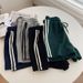 Women's High-Waisted Cotton Athletic Shorts With Stripes - Plus Size Casual Drawstring Shorts With Pockets_ecoleips.com