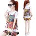 Summer Plus Size Women's Loose T-Shirt Floral Fashion For Chubby Sisters, Stylish And Age-Reducing Slimming Shorts_ecoleips.com