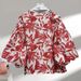Women's Clothing Printed High Waist Shirt For Women Slim Fit Versatile Top_ecoleips.com