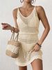 K New Hollowed Out Elastic Waistband Camisole Skirt Sexy Dress Beach Skirt_ecoleips.com