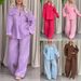 Women's Fashion Loose Fit Two Piece Set Short Sleeve Top Elastic Waist Pants Casual Comfort_ecoleips.com