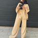 Women's Clothing Fashion Loose Large Size Long Sleeved Shirt High Waist Trousers Suit_ecoleips.com