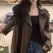 Women's Oversized PU Leather Trench Coat - Edgy Longline Faux Leather Jacket With Belt & 3D Effect_ecoleips.com