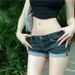 2025s American Style Spicy Girl Low Waist Denim Shorts For Women 2025 Spring Summer New Slim Fit Flared Elastic Hot Pants_ecoleips.com