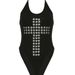 Women's Sexy Slim Fit Metal Eyelet Cross Punk Style Suspender Bodysuit Summer Top Jumpsuits Rompers_ecoleips.com