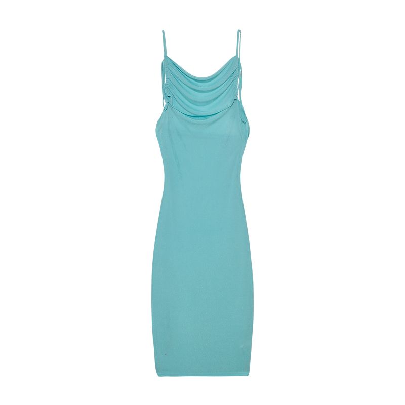 2024 New Summer Fashion Sexy Strapless Dress Strapless Hang Neck Temperament Dress_ecoleips.com