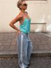 Weird Puss Hottie Backless Tank Top Women Sexy Cross Ruched Patchwork Sleeveless Stretch Wild Trend Midnight Street Club Vest_ecoleips.com