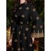 Women's Clothing Fashion Black Printed Long Sleeved Dress For Women Long Spring And Autumn Waist Temperament Slim To Ankle Long Dress_ecoleips.com