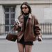 Women's Clothing Retro Brown Leather Jacket For Women Loose Fit Mid Length Style Fashion Women's Clothing Suit Collar_ecoleips.com