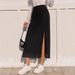 New Women's Side Slit Mesh Skirt Elastic Waist Bodycon Style In Stock Clothing Style_ecoleips.com
