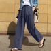 Women's Clothing Wide Leg Pants Fashion High Waisted Street Style High-Waisted Wide-Leg Pants – Cotton Linen Casual Trousers For Women (S-5XL)_ecoleips.com