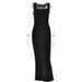 Fashion Women Solid Color Long Maxi Dress Square Neck Sleeveless Off Shoulder Sexy Elegant Slimming Bodycon Long Dress_ecoleips.com