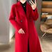 Wool Double-faced For Middle-aged Elderly Mothers, Women's High-end Long Over-the-knee Slim-fit Autumn And Winter Coat_ecoleips.com