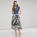 2025 New Summer Cross-Border European And American Women's Fashionable Denim Sleeveless Patchwork Printed Midi Dress_ecoleips.com