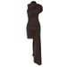 2025 Early Autumn New Fashion Slim Fit Round Neck Ruched Bodycon Irregular Sleeveless Dress Wholesale_ecoleips.com