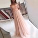Cross-Border New Long Splicing Large Hem European And American V-Neck Evening 2025 Lace Off-Shoulder Princess Dress_ecoleips.com