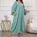 Women's Clothing Modest Abaya Dress Glamorous Dubai-Style Abaya Dress With Rhinestone Embellishments – Modest Plus-Size Long Sleeve Robe_ecoleips.com