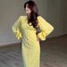 Women's Summer Long Sleeve Dress – Comfortable Vintage A-Line Cotton Blend Maxi Dress With V-Neck & Puff Sleeves_ecoleips.com
