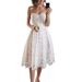 Elegant Lace Sleeveless Camisole Dress, Solid Color Chiffon A-Line Midi Dress For Women, Breathable Spring Summer Casual Dress_ecoleips.com