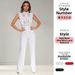 Women's Elegant Lace Trim Jumpsuit – Sheer Panel Straight-Leg Romper For Summer (White/Black/Red, S-XXXL)_ecoleips.com