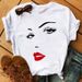 Euroean And American Cross-border Foreign Trade Clothing, Sexy Eyelash Rint Round-neck Short-sleeve Women's T-shirt_ecoleips.com