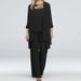 European And American Fashion Casual Suit Plus Size Women's Elegant Lace Patchwork Slim Chiffon Straight Pants_ecoleips.com