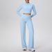 Women's High-Waisted Cloud-Touch Zip-Up Activewear Set – Quick-Dry Yoga & Running Outfit (S-XL, Slim Fit, 80% Nylon, 20% Spandex)_ecoleips.com