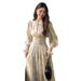 French Floral Chiffon Dress For Children, Spring Autumn 2025 New Medium To Long Style, Slim Fit, Slimming And High-End_ecoleips.com