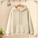 Solid Color Sweater Women's Versatile Loose Medium And Long Hooded Top Jacket_ecoleips.com