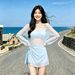 New Three-piece Set: Long-sleeved Cover-up Plus-size Figures, Conservative Slimming, Suitable For Beach And Hot Spring_ecoleips.com