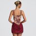 summer New European And American Women's With Elegant Square Neckline, Lace Print, Fishbone Waist-cinching, Fitted Skirt Dress For Women
_ecoleips.com