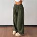 Women's Clothing Women's Corduroy Wide Leg Pants Loose Fit Slimming Flowy Casual Style Autumn For Formal & Casual For Women_ecoleips.com