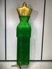 Women Sexy Backless Tassel Green Ankle Bodycon Bandage Dress Celebrity Elegant Evening Club Luxury Birthday Party Outfit OZ8S_ecoleips.com