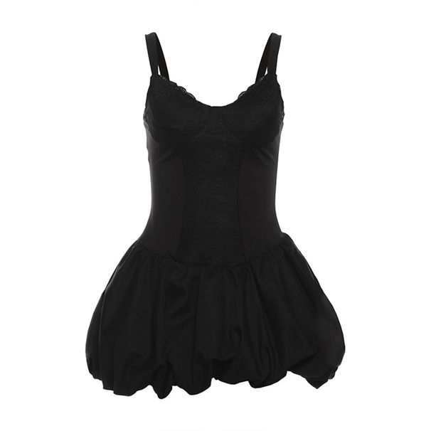Women's Solid Color Slim Fit V Neck Dress European American Style Cross Border Autumn Fashion Streetwear Backless Suspender Design_ecoleips.com
