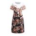 European American Clothing, Fitted Woven Fabric With Digital Positioning Print, Short-sleeved, Fashionable And Elegant,_ecoleips.com