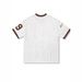 Women's Clothing Hot Girl Retro Loose Embroidery V Neck Striped Short Sleeved T Shirt Top_ecoleips.com