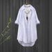 Spring Women's Slimming Long-Sleeved Shirt With Loose Vertical Stripes And Large Size_ecoleips.com