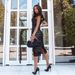 Elegant Pink Lace Waisted Solid Color Wrap Chest Midi Dress For Commute Temperament Ladies Daily Wear_ecoleips.com