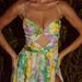 European American Style Floral Print One Piece Swimsuit with Starfish Decor Cutout Design And Umbrella Skirt Set for Women_ecoleips.com