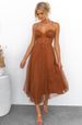 Women's Clothing Sexy Sling Mesh Party Evening Dress_ecoleips.com