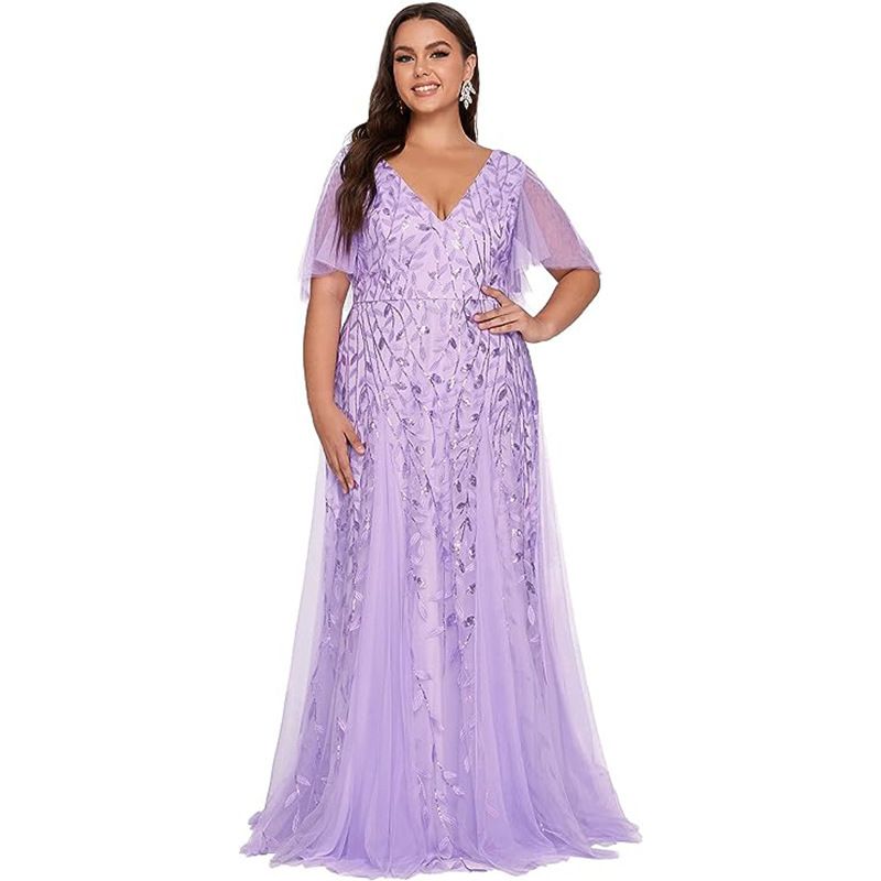 Large Size Bridesmaid Dress Toast Evening Dress 2025 New Beaded Mesh Slim Banquet Host Dress_ecoleips.com