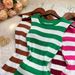 YuooMuoo Chic Fashion Sexy Package Hip Ruffled Summer Dress 2025 Summer Y2K Stripes Knitted Mini Party Dress Streetwear Outfits_ecoleips.com
