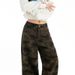2025 Model 0677 Women's High-Waisted Loose-Fit Straight-Leg Camouflage Wide-Leg Jeans With Open-Pocket Design, Southeast_ecoleips.com