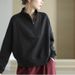 K Half-zipped Turtleneck Sweatshirt For Women; Fashionable Long-sleeved Pullover Casual Top For Women; Loose Plus-size Women' Wear For Outerwear_ecoleips.com